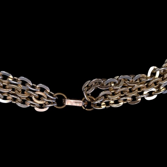 Vintage 3-Strand Gold Tone Chain Necklace - Picture 4 of 4